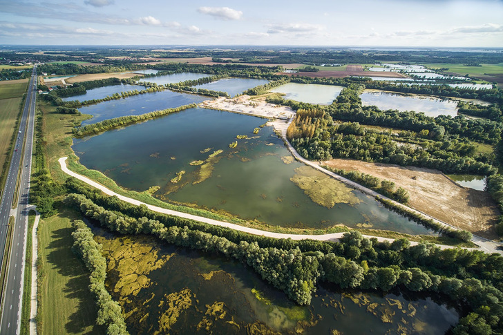 Les Ilots Blandin is being built on former gravel pits in France. - © Romain Berthiot
