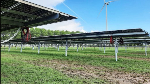 By using solar trackers, the land can still be used for agriculture.