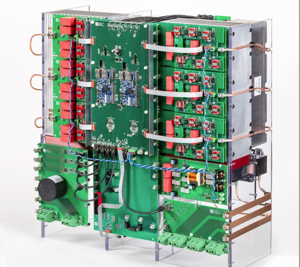 The inverter developed by Fraunhofer ISE enables photovoltaics to make the leap from low to medium voltage. - © Fraunhofer ISE
