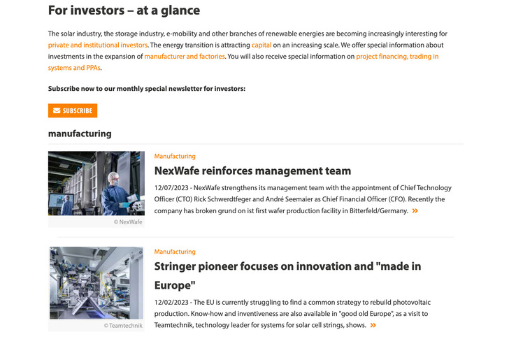 The next newsletter for investors and EPC will be published on 11 December 2023.