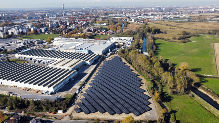 The solar park next to the Novales plant in Pieve is already completed.