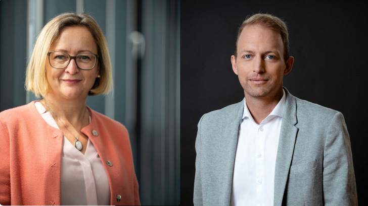 Annegret Schneider is company spokesperson for Meyer Burger. Sven Stoffers is Head of Sales at the module manufacturer. - © Meyer Burger/Julius Erler
