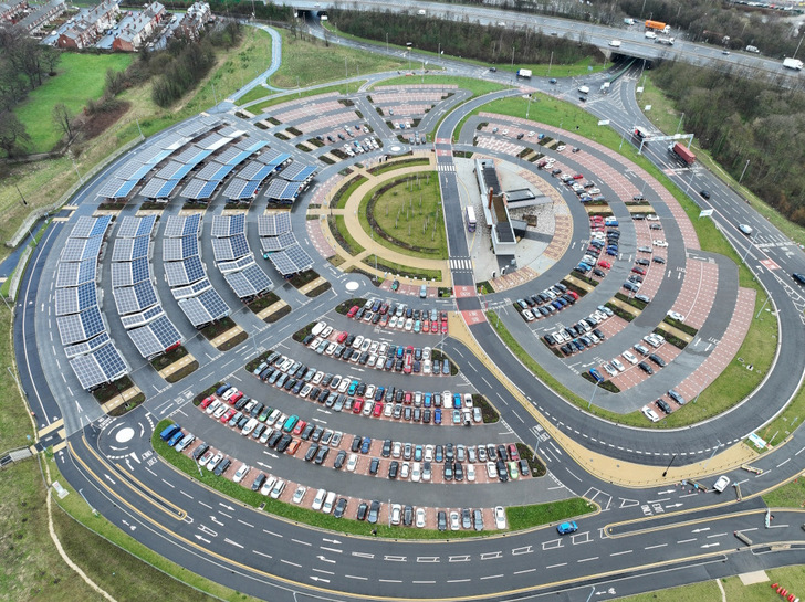 Solar powered Park and Ride in Stourton, Leeds/UK.