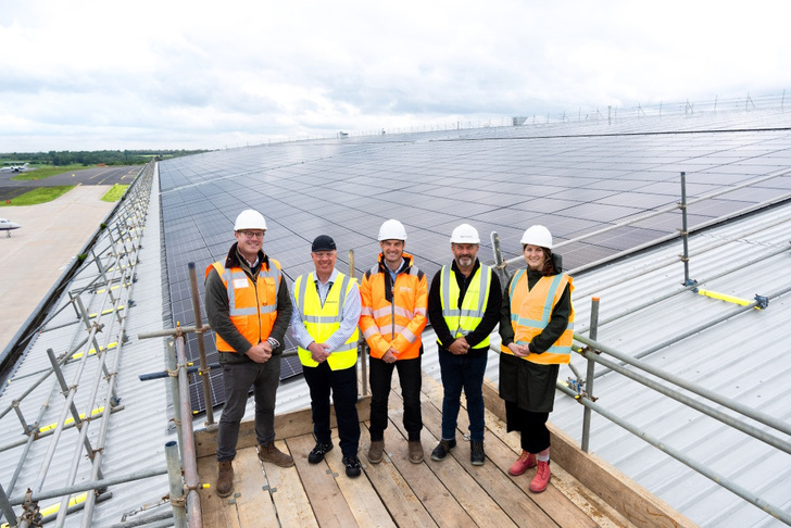 The PV rooftop installation will help to reduce grid electricity of Bombardier at London Biggin Hill Airport.