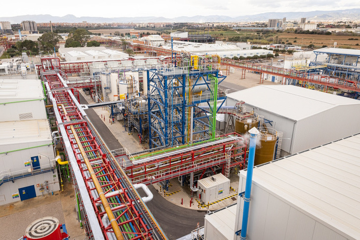Aerial view of Covestro's chlorine plant in Tarragona.