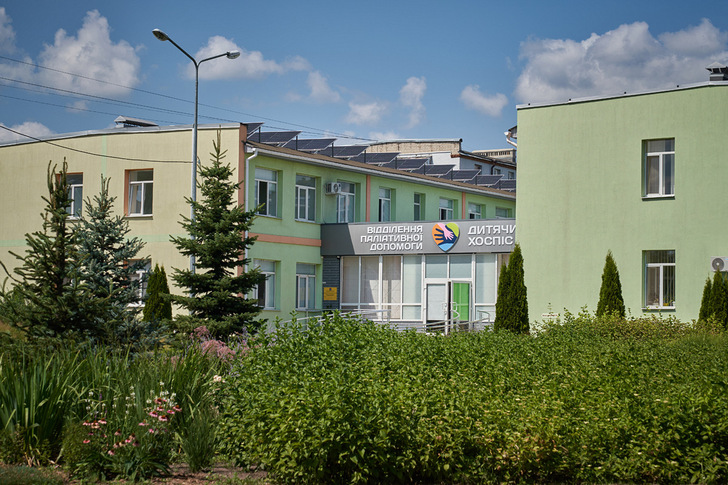Blue skies and a peaceful garden surround Kharkiv children’s hospital, even as the conflict endures