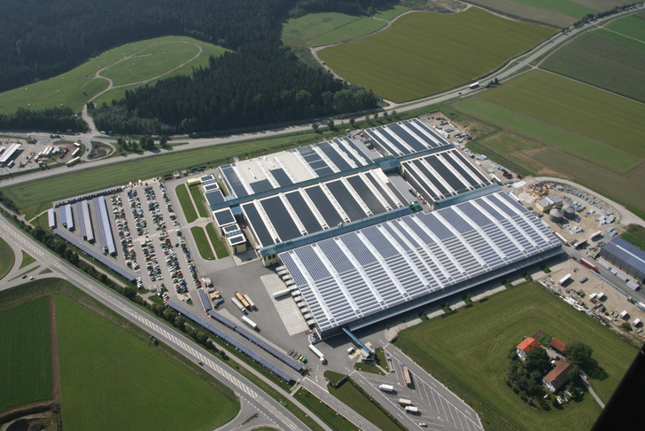 Schletter production plant in Kirchdorf, Bavaria.