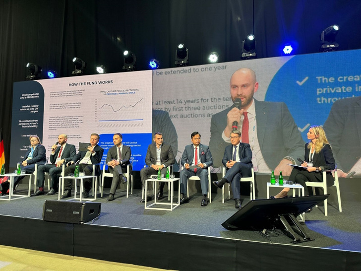 Panelists at the ReBuild Ukraine conference in Warsaw.