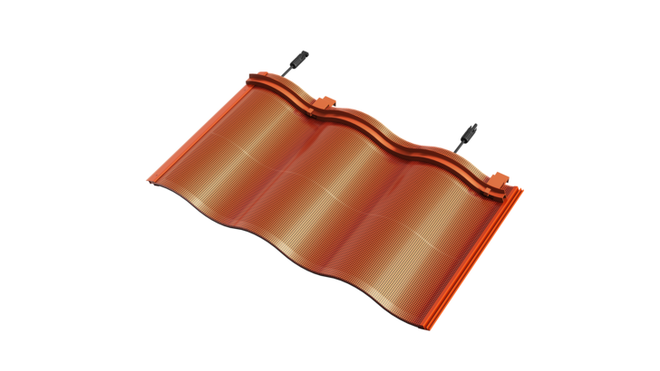 Easy installation wiht only two screws per tile: the XBC solar roof tile.