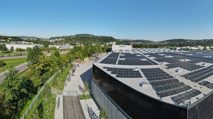 Blue skies over the BayWa r.e. headquarters in Southwest Germany.