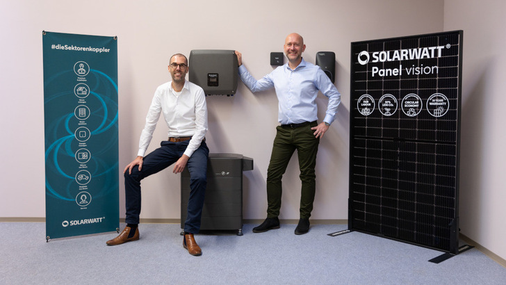 Perched for success - Solarwatt CPO Peter Bachmann (left) and CEO Benjamin Frank.