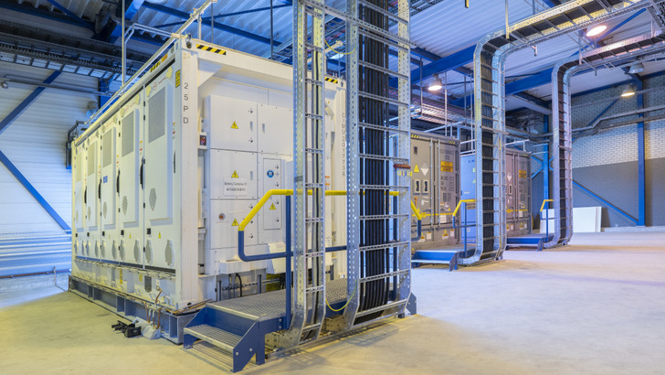 View into the “power room” with a future-proof battery system.