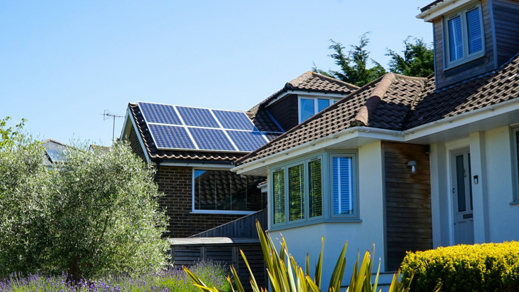 Classic mid-late 20th Century British residential housing – now increasingly topped with solar panels.