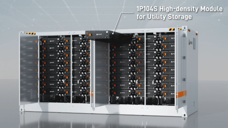 The storage system from Alpha ESS is housed in a 20-foot container.