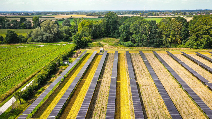The tracking system allows nearly all of area to remain in agricultural use.
