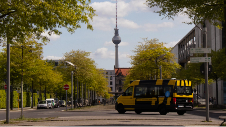 Public Muva On-Demand Shuttle operated by Berliner Verkehrsbetriebe (BVG) – part of the fleet already runs electric.