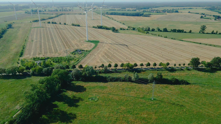 Flat landscapes, wind turbines and soon a battery park connected to the 110 kV distribution grid