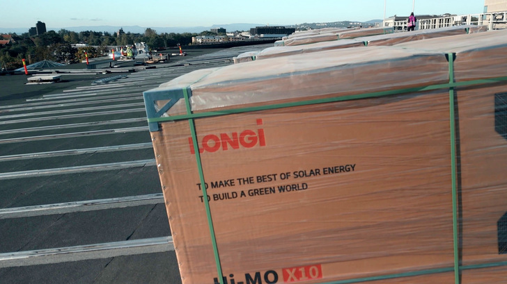 LONGi arrives on site, reflecting the continued build-out of rooftop PV capacity