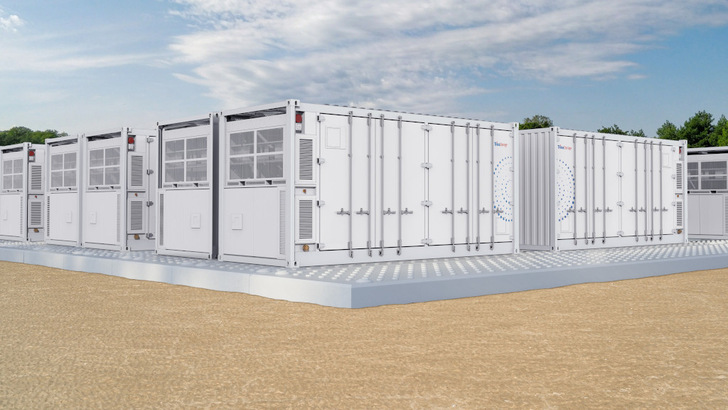 The Amyntaio 200 MWh storage site in Greece in the orderly world of the rendering