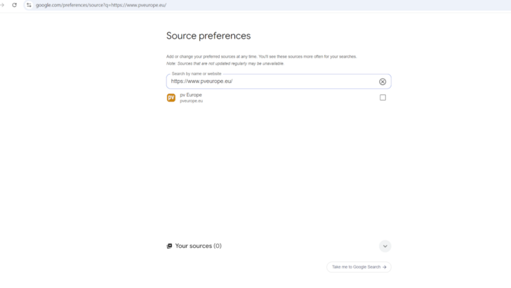 A single tick is all it takes to add the source to your search list