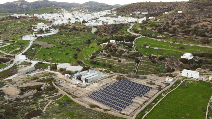 PV-powered desalination on Kimolos, the kind of solar and storage project driving Greece's renewables push