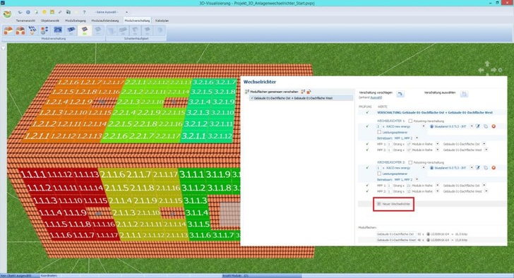 Create complex 3D models to decide where on the roof to position the PV modules. - © Valentin Software
