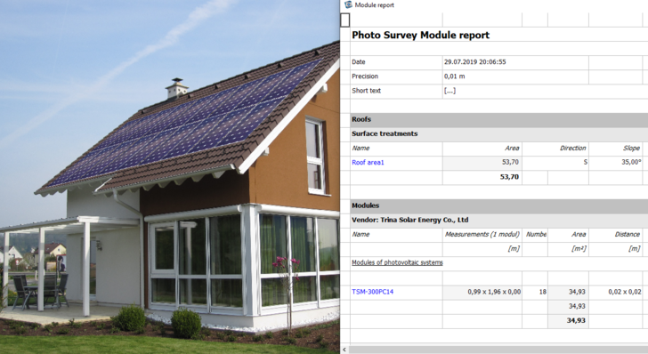 PV-Simulation 3D Plus provides a module report. - © ETU Software GmbH
