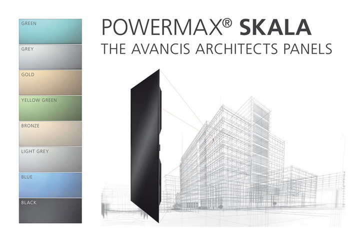 The 135W BIPV module PowerMax SKALA from AVANCIS is available in different colors and sizes. It will be presented at glasstec in Düsseldorf September 20-23. - © AVANCIS
