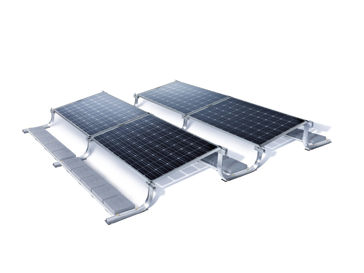 The legs of Sunfix Bisun are made of sturdy, weather-resistant material of stainless steel and aluminium. - © Solarworld
 The legs of Sunfix Bisun are made of sturdy, weather-resistant material of stainless steel and aluminium.