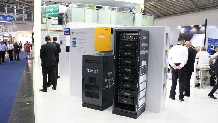 Tesvolt's booth at EES Europe in Munich this June. - © Heiko Schwarzburger
