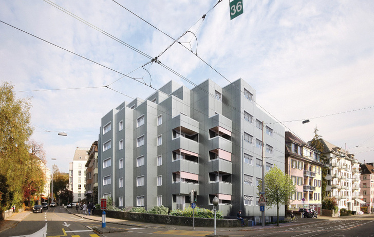 Photovoltaics integrated into a façade. - © Viriden + Partner AG Zuerich

