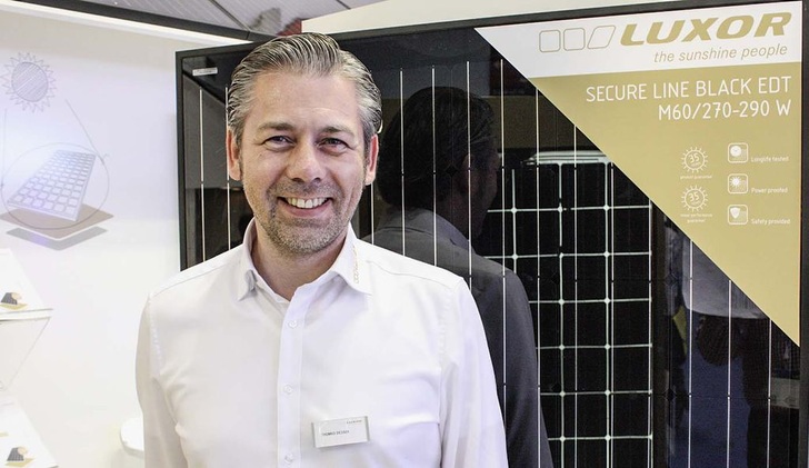 Thomas Dessoi from German based  Luxor Solar is reporting strong demand. - © HS
