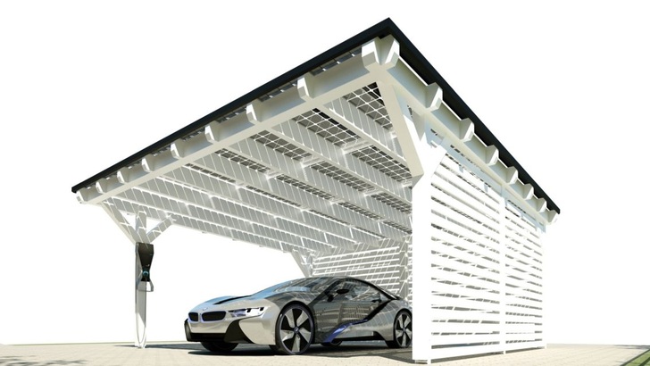 The easiest way to get solar power: a carport with solar modules.