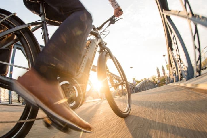 Cycling to work is good for your health and the employees have an incentive not to drive to work.