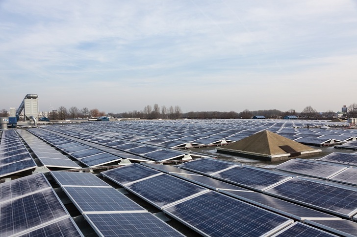 The solar modules of Nethlerland`s largest PV rooftop installation cover over 155,000 m².