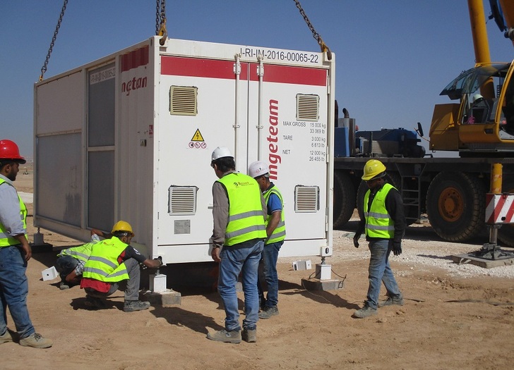 Ingeteam’s power station being installed in the Al-Zaatari PV plant in Jordan.