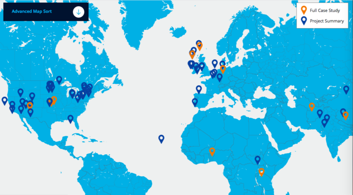 A global overview of lead battery case studies and finished storage facilities. - © Consortium for Battery Innovation
