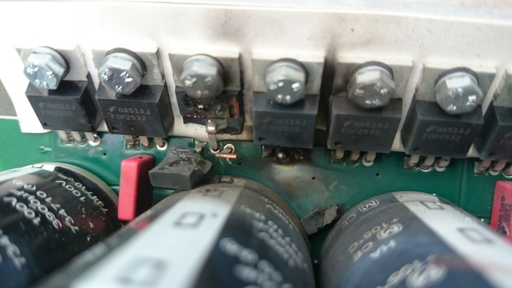 Damaged inverter after use.