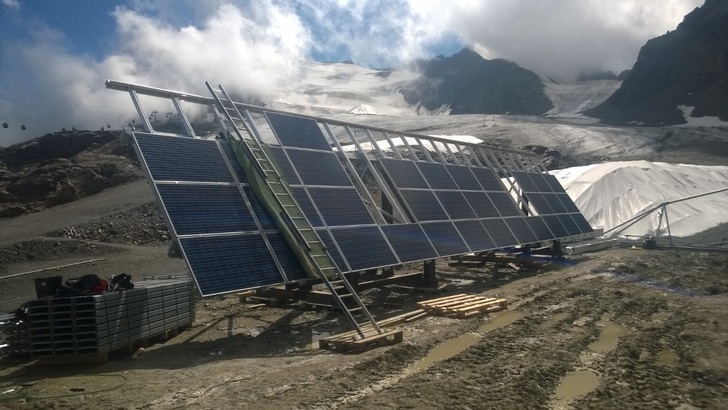 Solar energy conquers every region in the world - from low lands to high peaks, as here seen in the Alps.