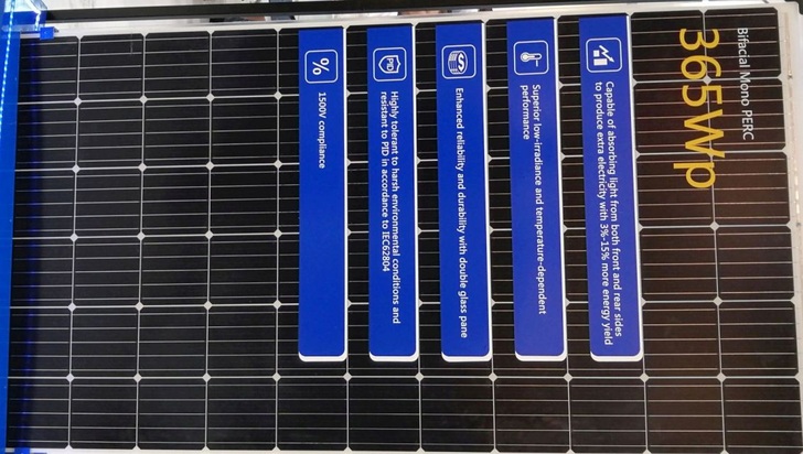 The performance attributes of the bifacial mono Perc double-glass module are due to its Perc cell. - © Ja Solar
