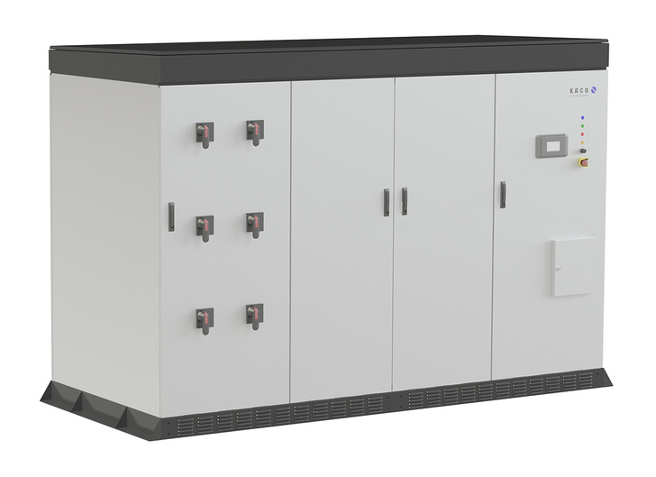 KACO new energy will concentrate on solutions for commercial PV systems and large-scale PV power plants outside of Europe, one of its products for this market is the central inverter Blue Planet 2200 TL3 series.