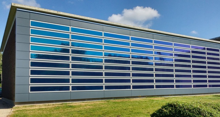 Solar active façade with HeliaFilm at Engie labs.