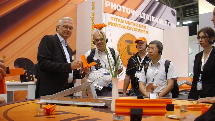 At the booth of T.Werk at Intersolar Europe in Munich this year. - © Manfred Gorgus
