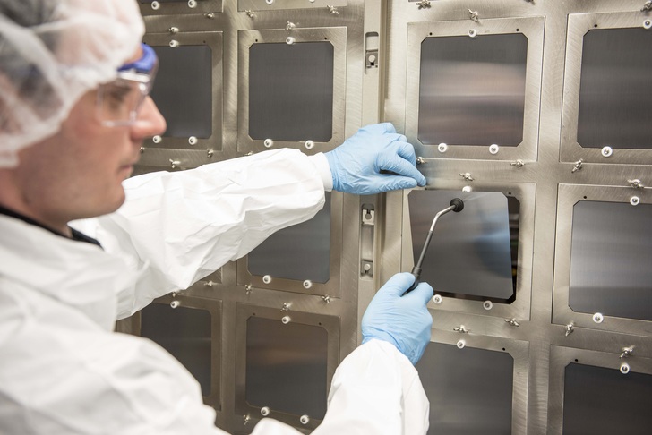 Perovskite PV technology research is at a point where full-sized cell prototypes are being produced. - © Oxford PV
