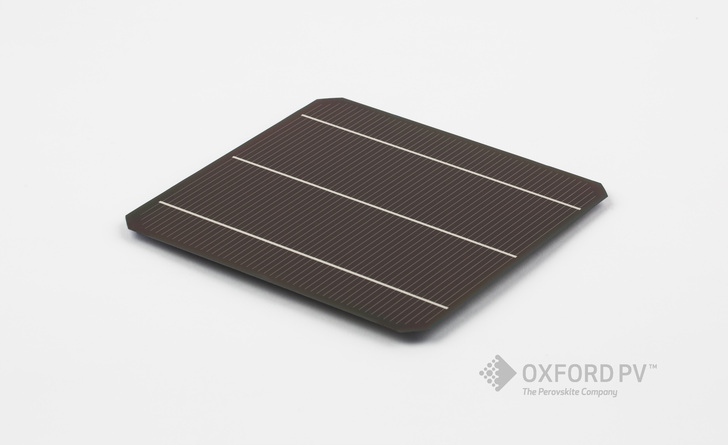 The first full-sized perovskite-silicon solar cell. - © Oxford PV
