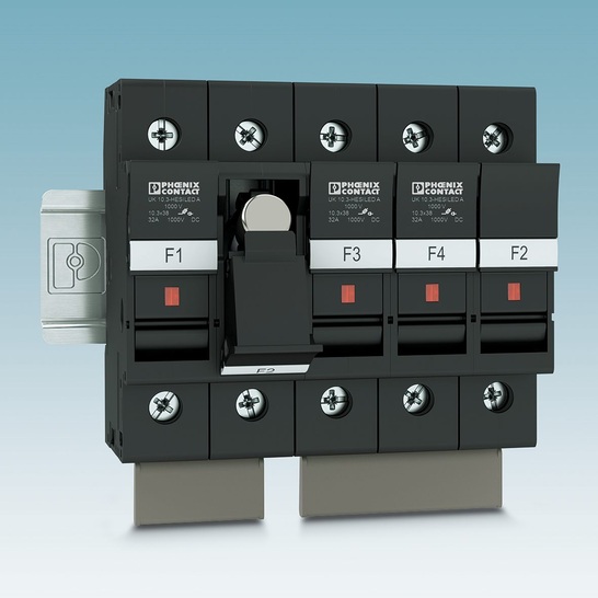 A fuse terminal for demanding standard applications and in photovoltaic systems with 1000 Volts DC. - © Phoenix Contact
