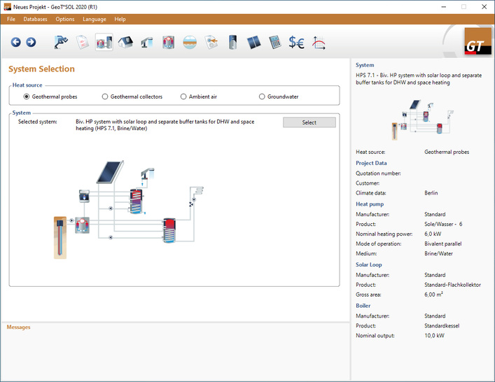 The extensive database has been updated and contains more than 3,900 products, including a variety of heat pumps. - © Valentin Software
