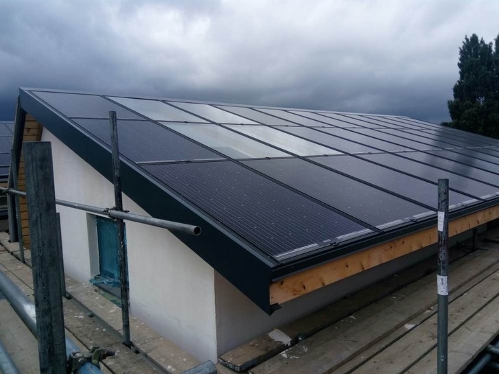 The clear glass panels allow the home owners look up into the sky.