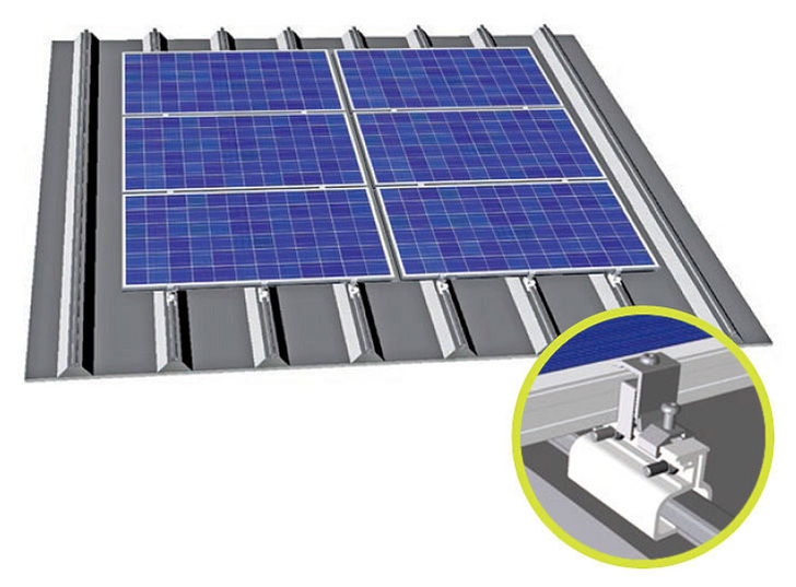 The new Standing Seam Clamp does not penetrate the roof’s skin - © S:Flex
