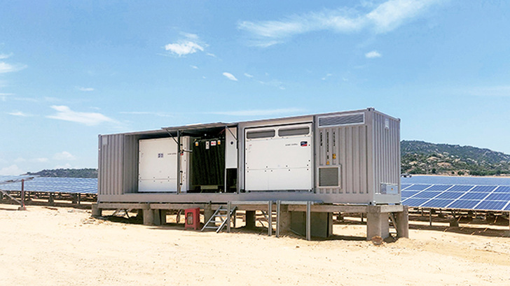 Seven SMA Medium Voltage Power Stations are installed in the 50 MW solar farm GELEX Ninh Thuan in Vietnam.
